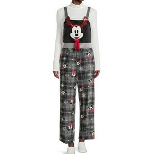 Disney Mickey Mouse Velour Jumpsuit Women’s Size Large Christmas Holiday Party